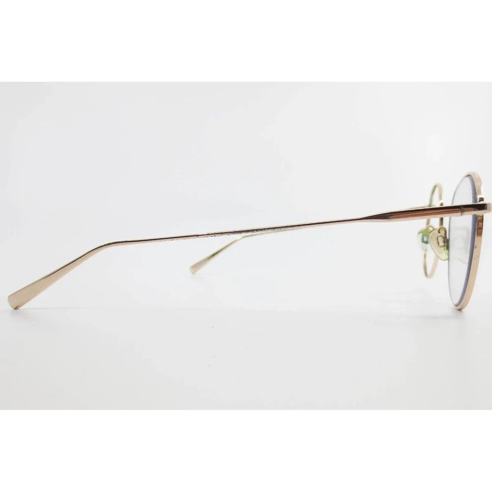 Rose Gold Round Metal Eyeglasses Frames Vintage Style Circular Full Rim 37720